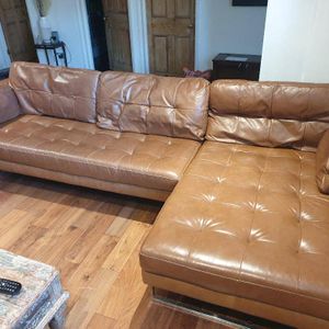 Corner sofa (tan leather)