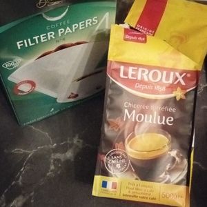 Chicorée torréfiée moulue + boîte filtres à café