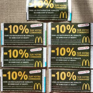10% de réduction McDonald's.