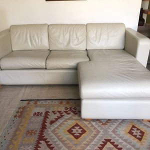 Canapé d’angle fixe en cuir 