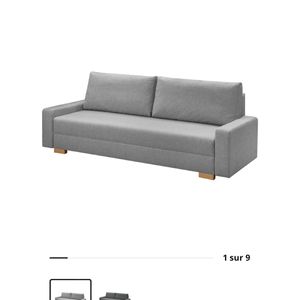  canapés lits IKEA gris 