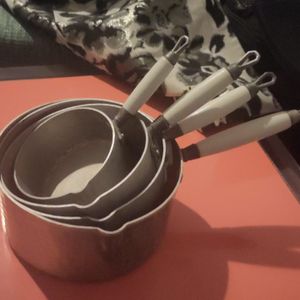 Set de 4 casseroles vintage en aluminium 
