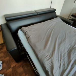 Canapé lit simili cuir 