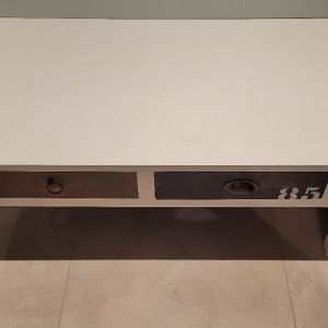 Table basse bois massif blanc. 60x110