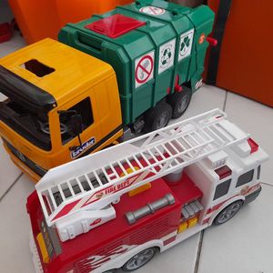 Camion poubelle et Camion de pompiers 