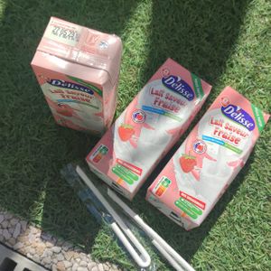 Boisson lactée à la fraise