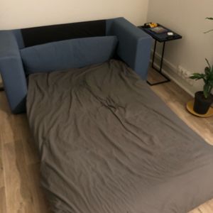 Canapé IKEA bleu + surmatelas 