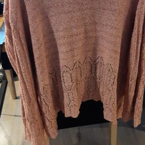 Gilet court vieux rose t 44