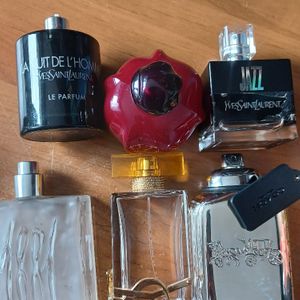 6 flacons de parfums vides