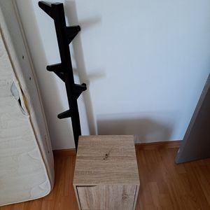 Meuble caisse rangement + porte manteau