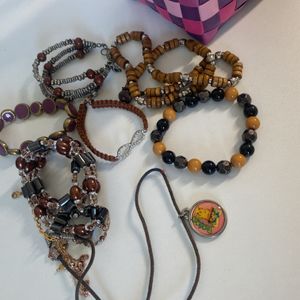 lot bijoux marrons