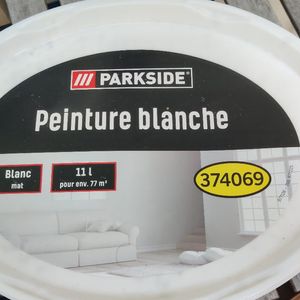 6 pots de peinture blanche Parkside de 11L (66L)