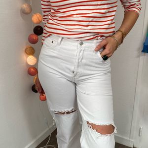 Pantalon blanc destroyed 