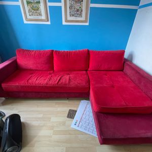Canapé d’angle rouge 