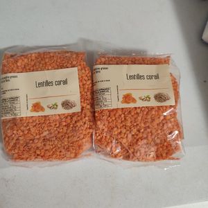 2 paquet de lentilles corail 