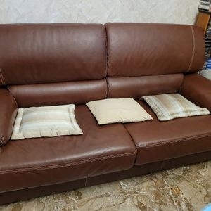 Canapé cuir marron 