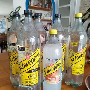 6 bouteilles de Schweppes 