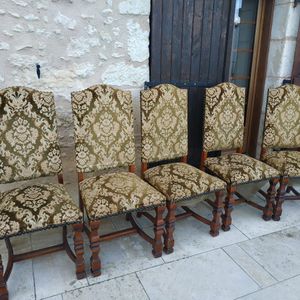 6 chaises tapissier type château 