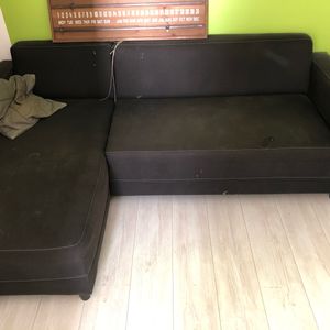 Sofa noir en tissu