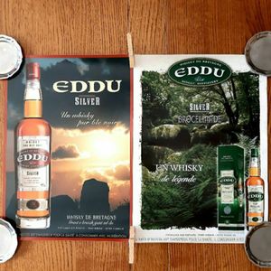 2 posters / affiches de whisky Eddu de Bretagne