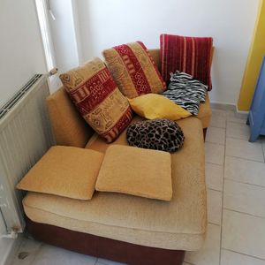 Canapé d'angle + coussins