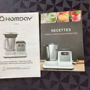 Notice et livre cuisine pour robot Homday