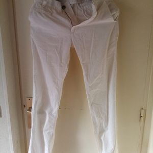 Pantalon blanc en coton fin taille 36
