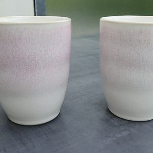 2 mugs blanc et rose