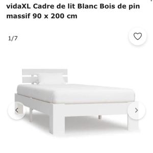 Cadre de lit blanc 90x200