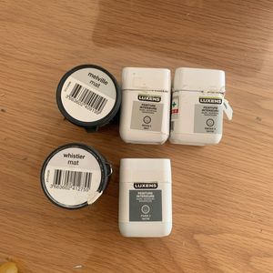 5 pots échantillon peinture ton gris