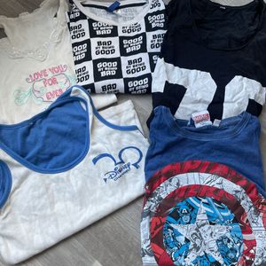 Lot t-shirt/débardeur XS/S pyjamas
