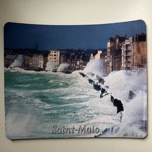 Tapis de souris vue de Saint-Malo jour de tempête 