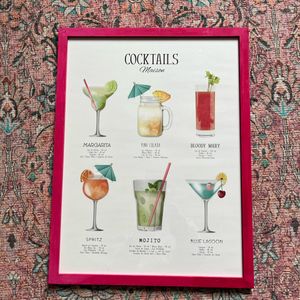 Affiche cocktails avec cadre