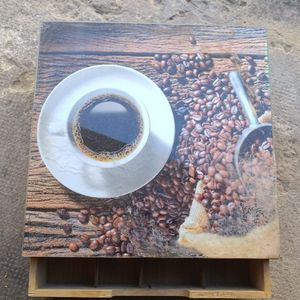 Range capsule café et thé , plateau en verre 