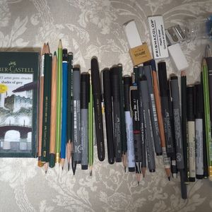 Lots crayons, stylos, feutres pour dessiner