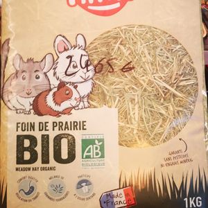 Foin de prairie Bio 1kg pour rongeurs