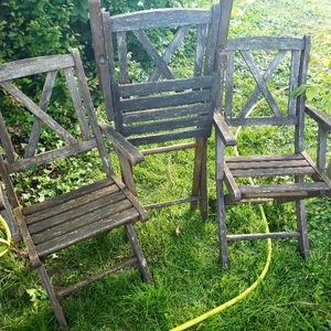 6 fauteuils jardin extérieur à restaurer