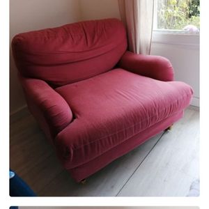Fauteuil rose framboise