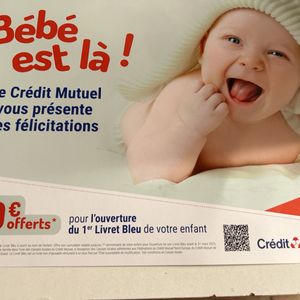 Crédit mutuel + disque bébé à bord 