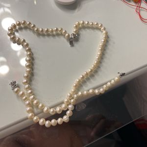 Set bijoux en perle (bracelet + collier) neuf 