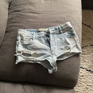 Mini short en jean Zara