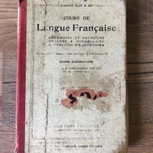 Livre  Cours de langue française pages manquantes
