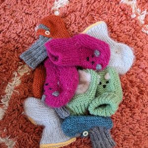 Lot chaussons bébé en laine 