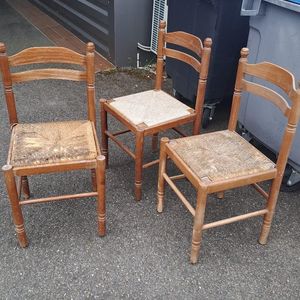 3 chaises pailles 