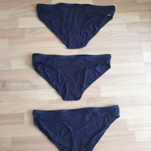 Trois culottes Monoprix Femme taille 2 bleu marine