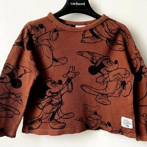 T-shirt Disney Fantasia Mickey Mouse Marron Noir 
