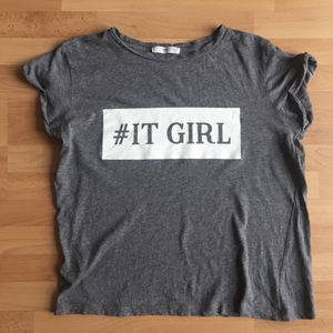 T-shirt gris Mango « It Girl » taille S