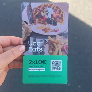 Offre UberEat 20€ offert