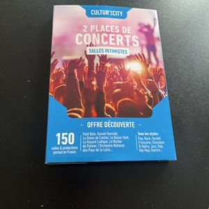 Box 2 places de concert - valide jusque 2026