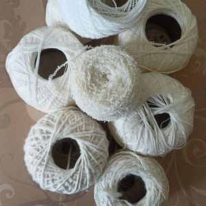 Lot laine blanc